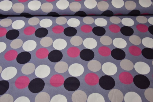 Baumwolle | KIM Punkte groß | bunt grau